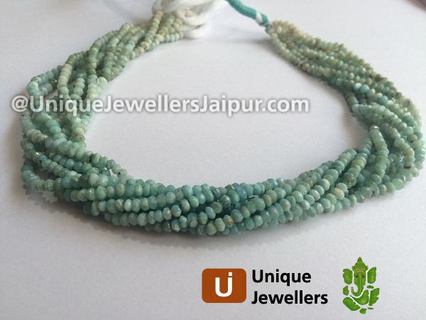 Larimar Faceted Roundelle Beads